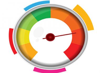 A meter with colours with it