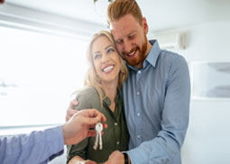 A couple being happy
