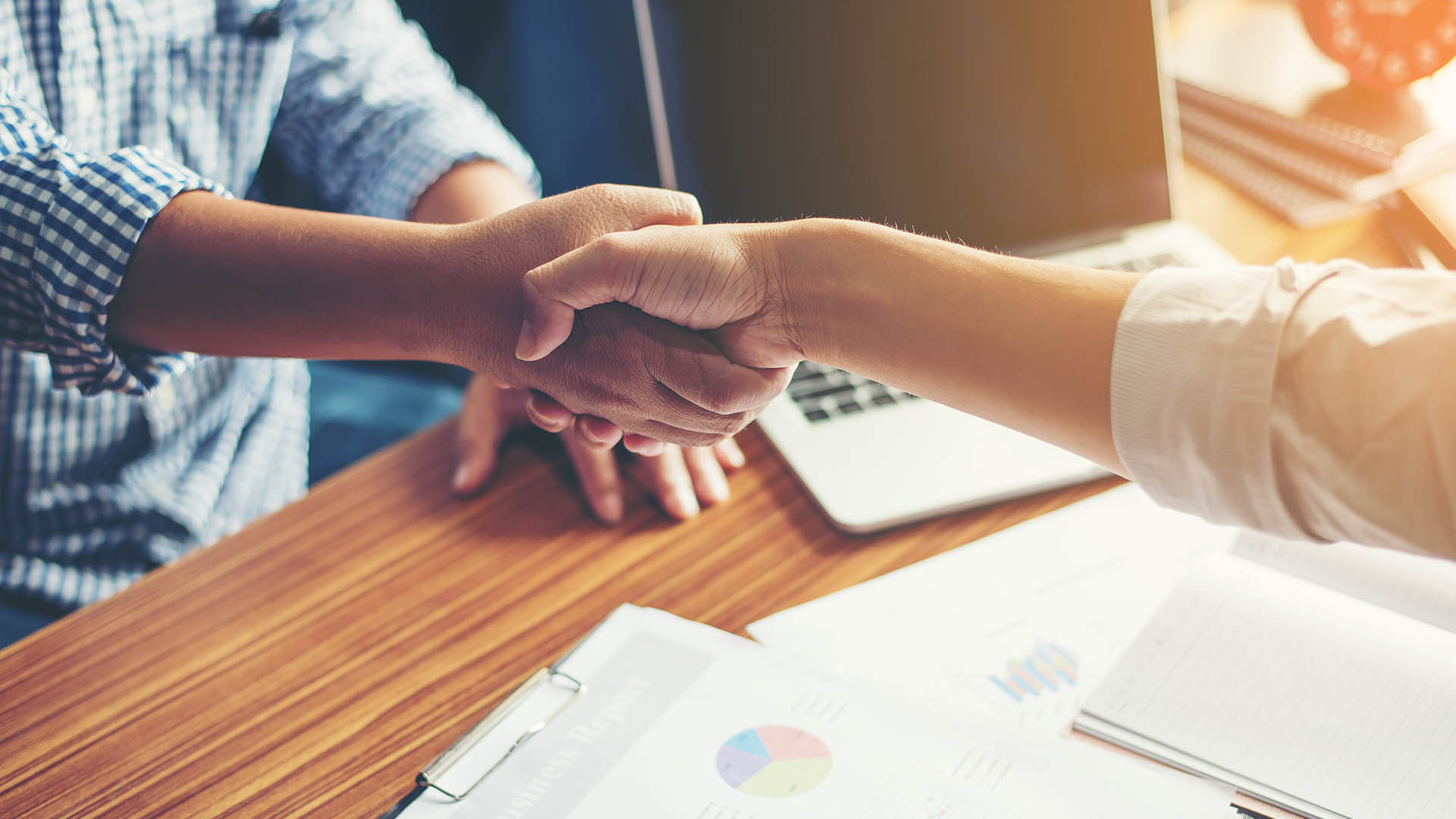 Two people shaking hands